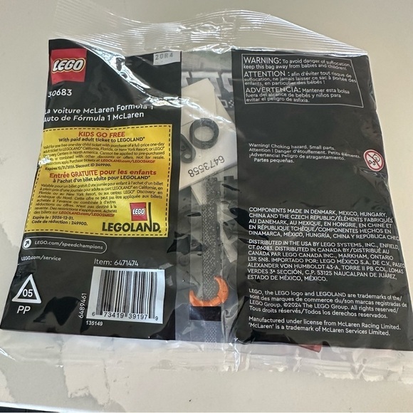 LEGO Speed Champions McLaren Formula 1 Car - Black and Orange 30683 - Picture 4 of 6